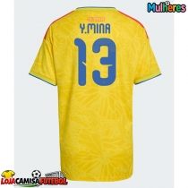 Camisa de Futebol Colômbia Yerry Mina #13 Equipamento Principal Mulheres Mundo 2026 Manga Curta